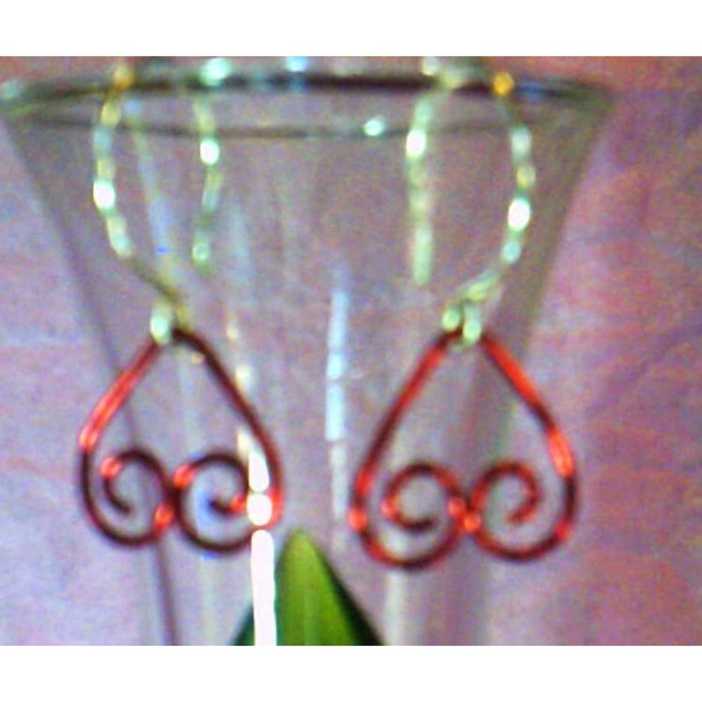 Spiral Heart Dangle Earrings